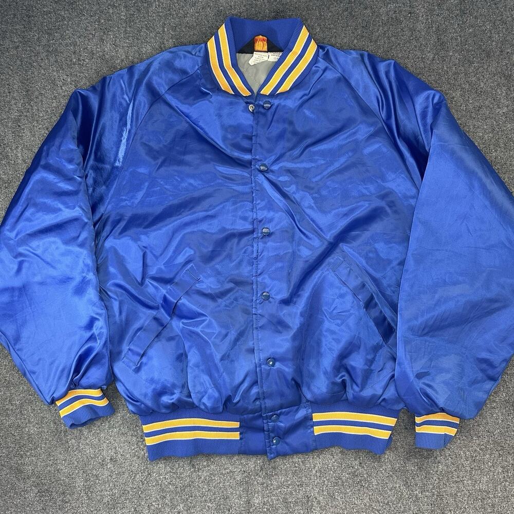 Vtg Pla-Jac By Dunbrooke Nylon Satin Bomber Jacket Sz XL “St. Clair Bassmasters”